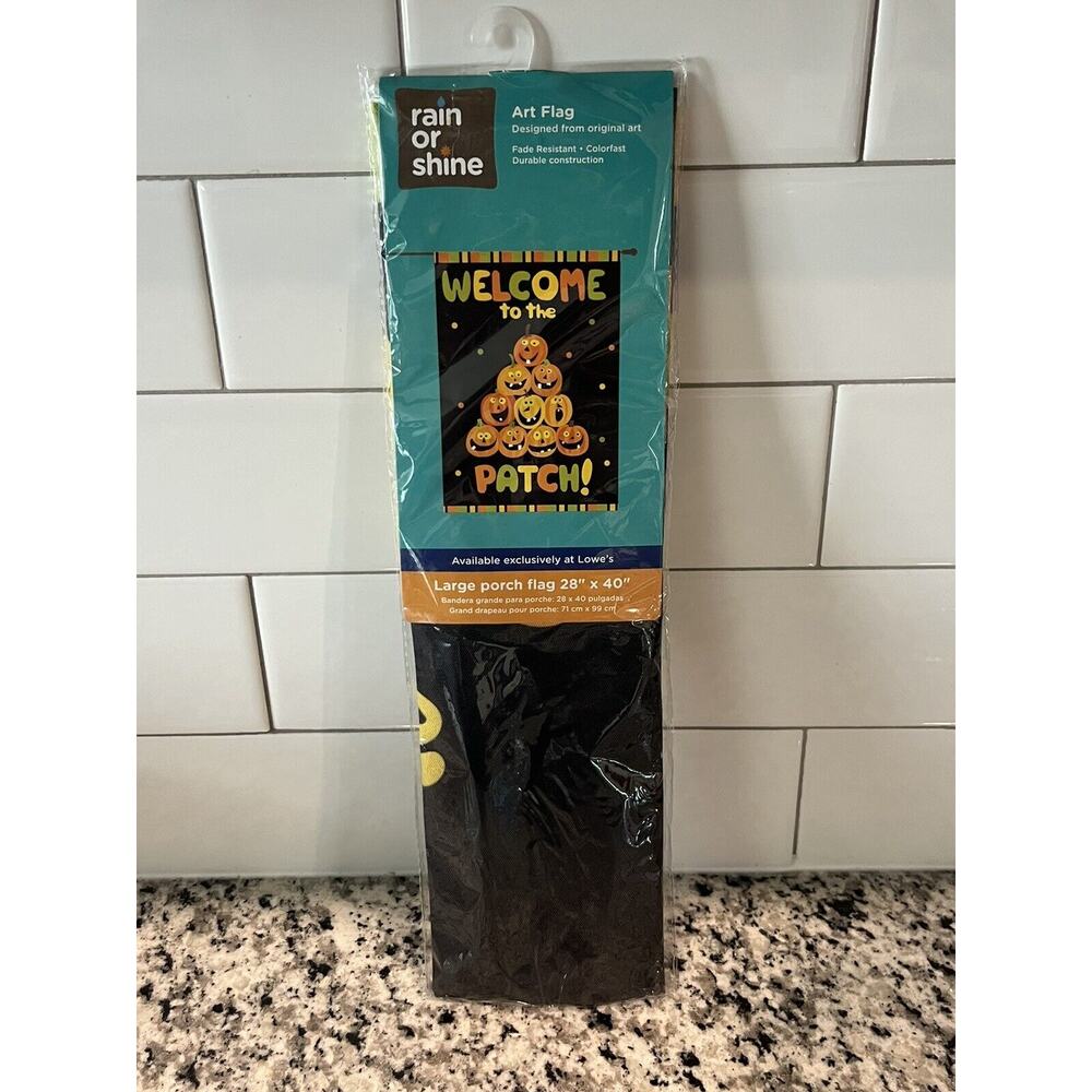 WELCOME TO THE PUMPKIN PATCH! 28" X 40" PORCH FLAG 10-2147-89 RAIN OR SHINE